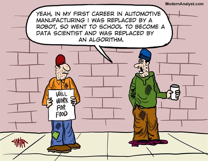 Humor - Cartoon: Downsized Data Analyst